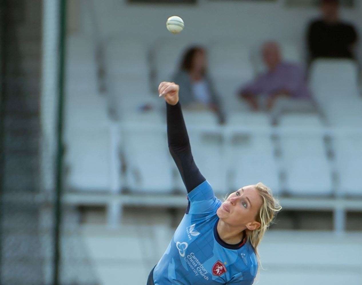 Spinner Megan Belt – has replaced Tammy Beaumont as Kent Women's captain. Picture: Kent Cricket / Ian Scammell