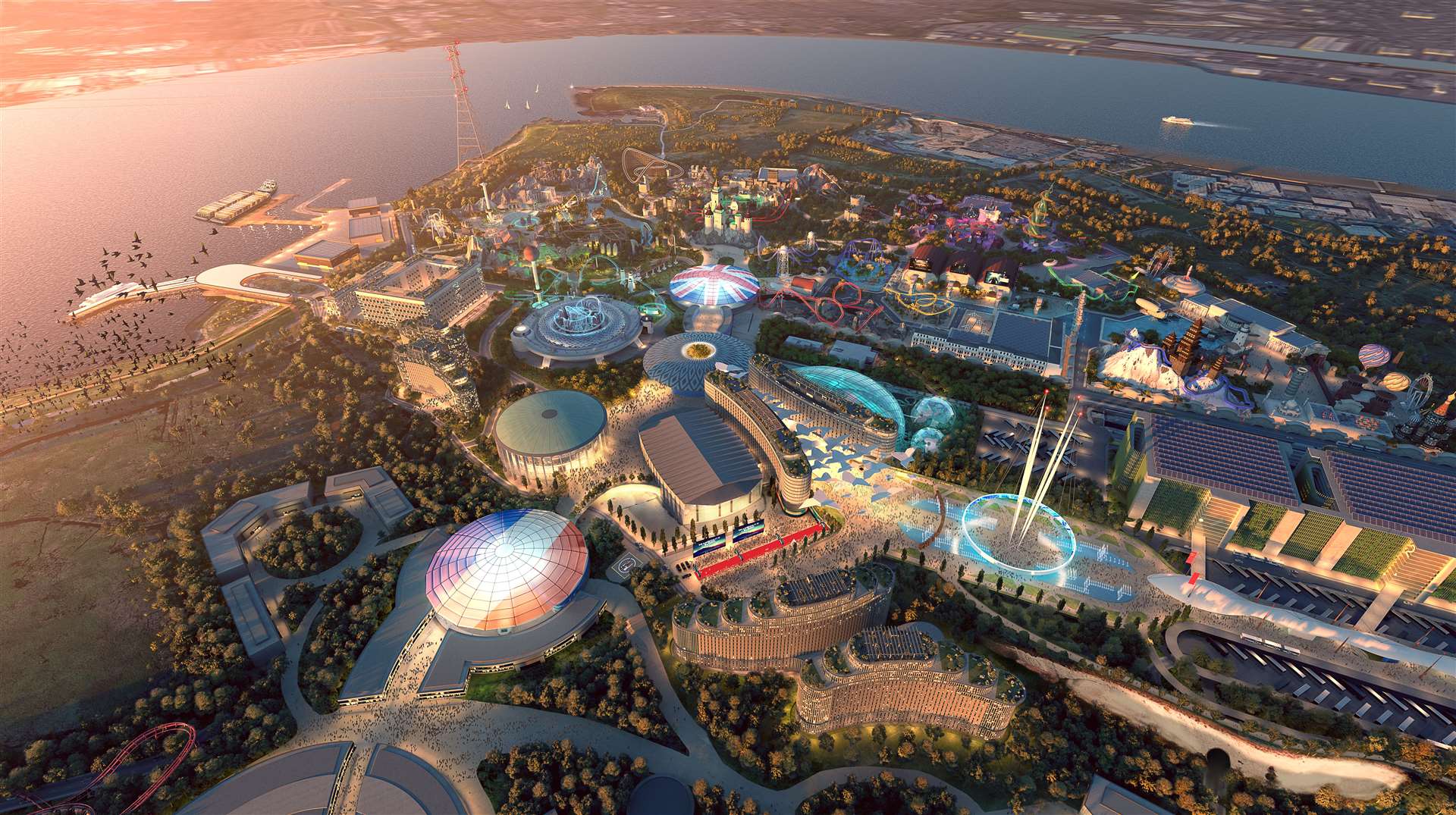 A detailed impression of what the London Resort theme park could look like
