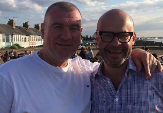 Darren with Harry Hill. Picture: The Old Neptune / Facebook