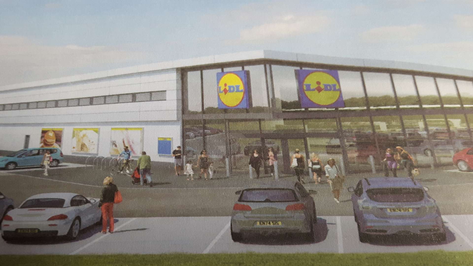Artist's impression of the planned new Lidl foodstore in Dover