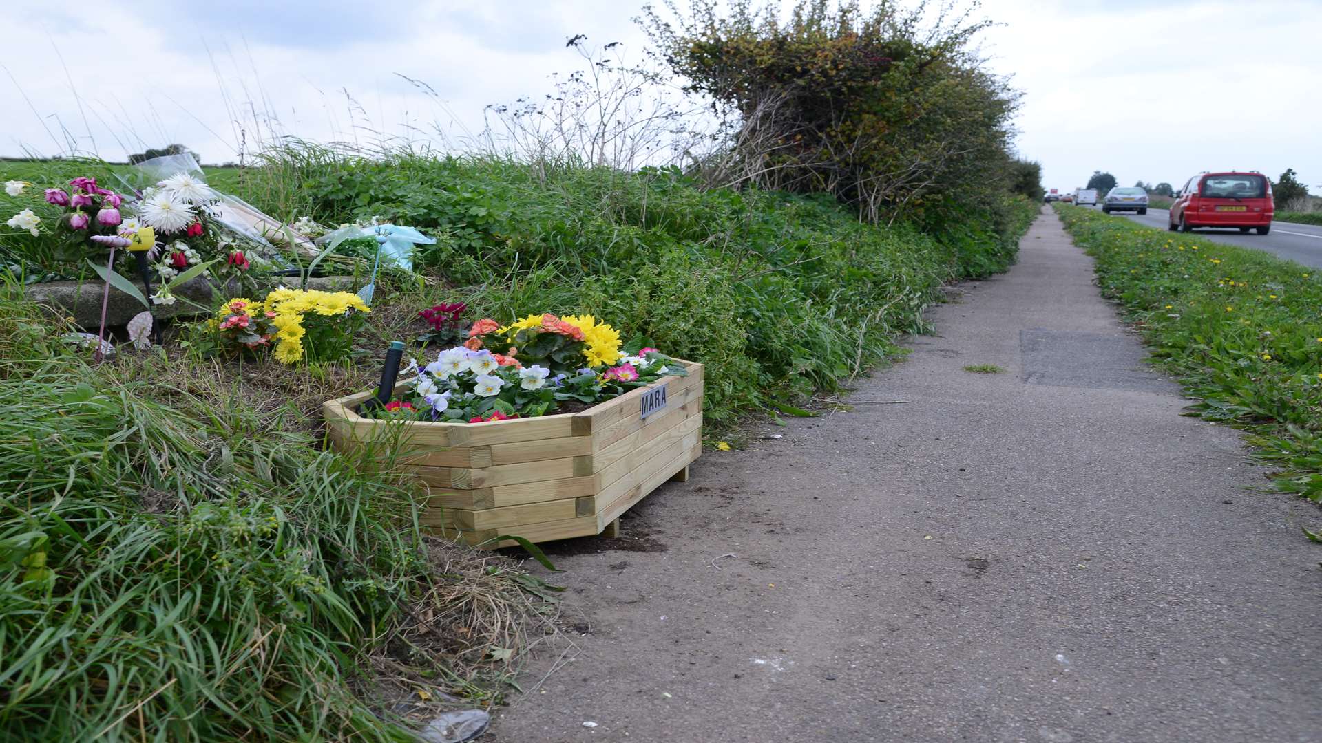 Floral tributes left for Mara Nunes. Picture: Gary Browne