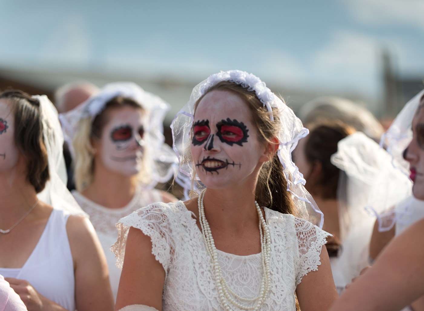 Zombie brides at the Oyster Festival Mud Tug. Pic: Adrian Littler
