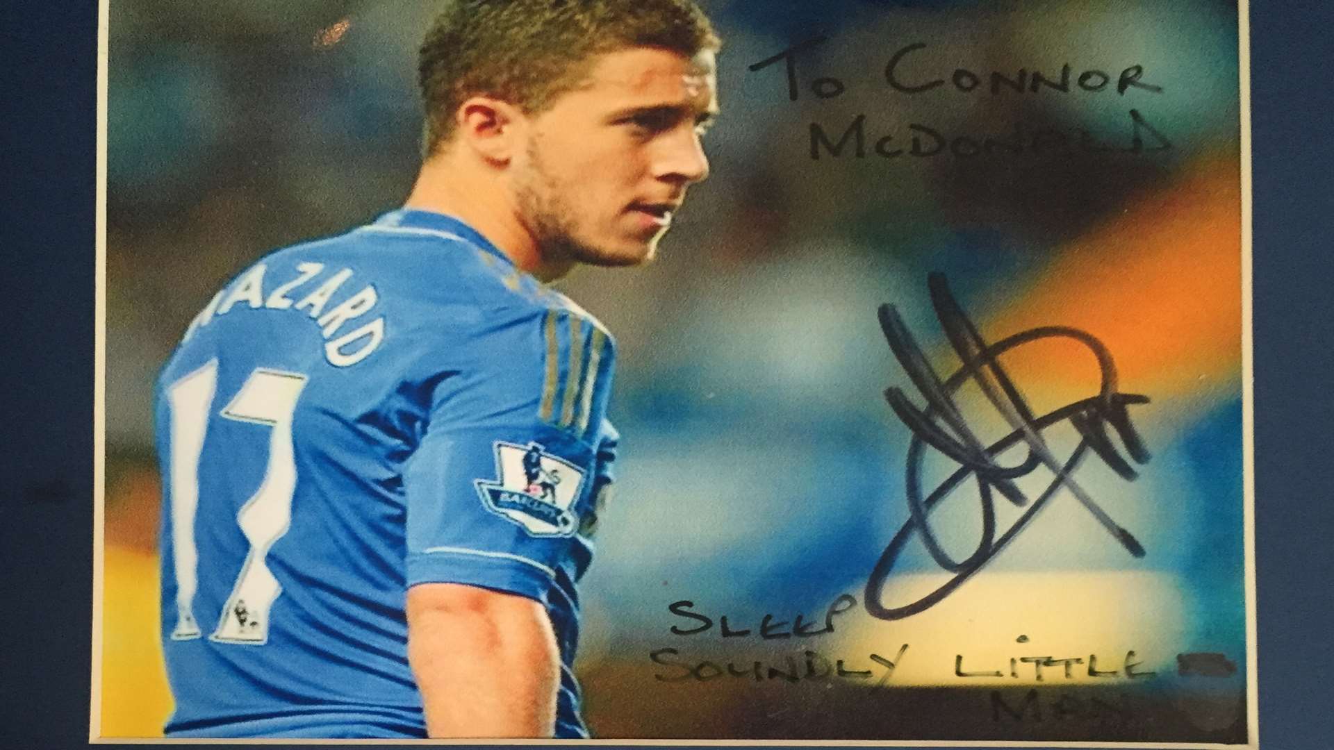 A signed picture from Eden Hazard