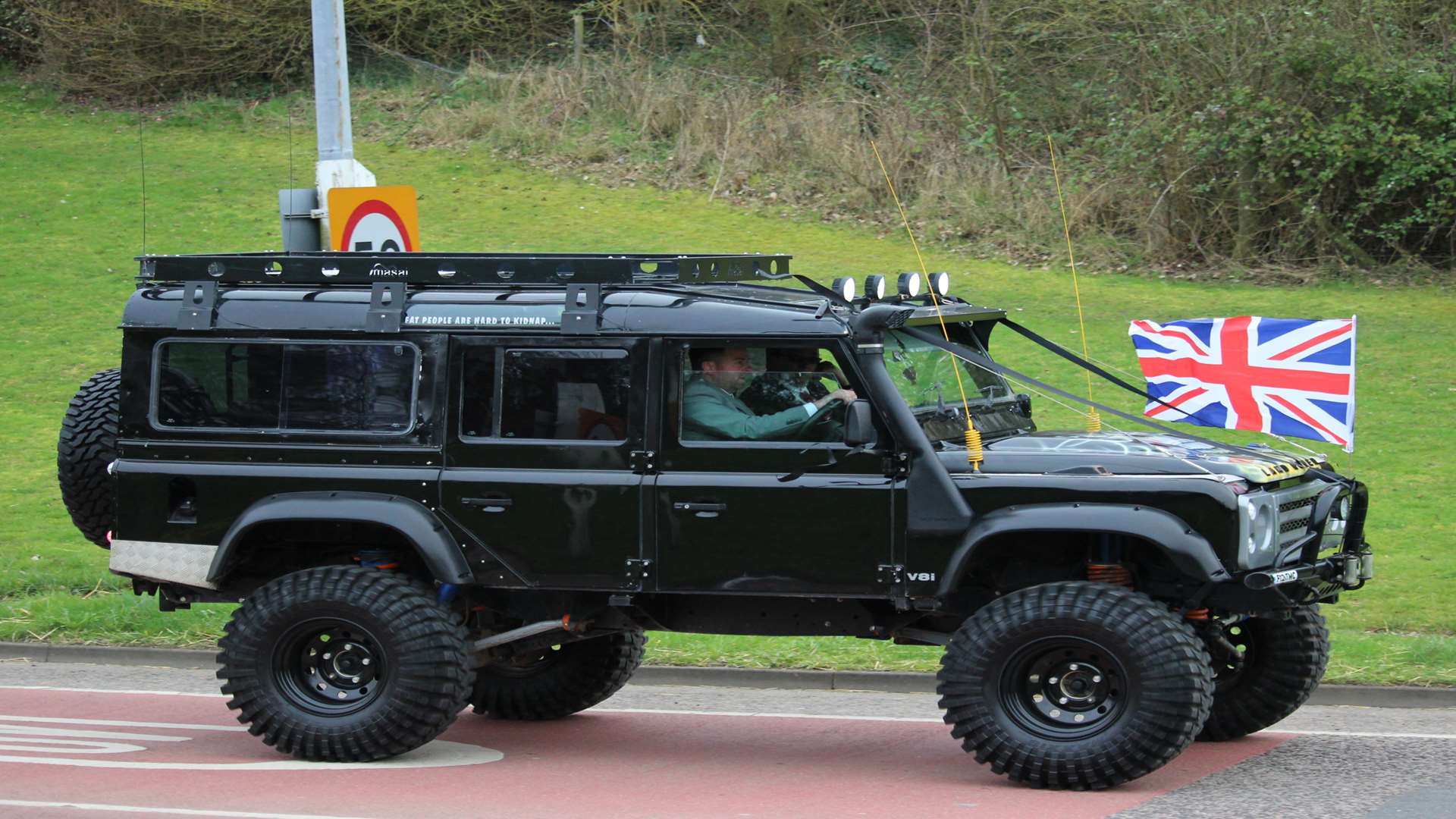 Final journey: Barry Chessell's coffin was carried by the lead Land Rover