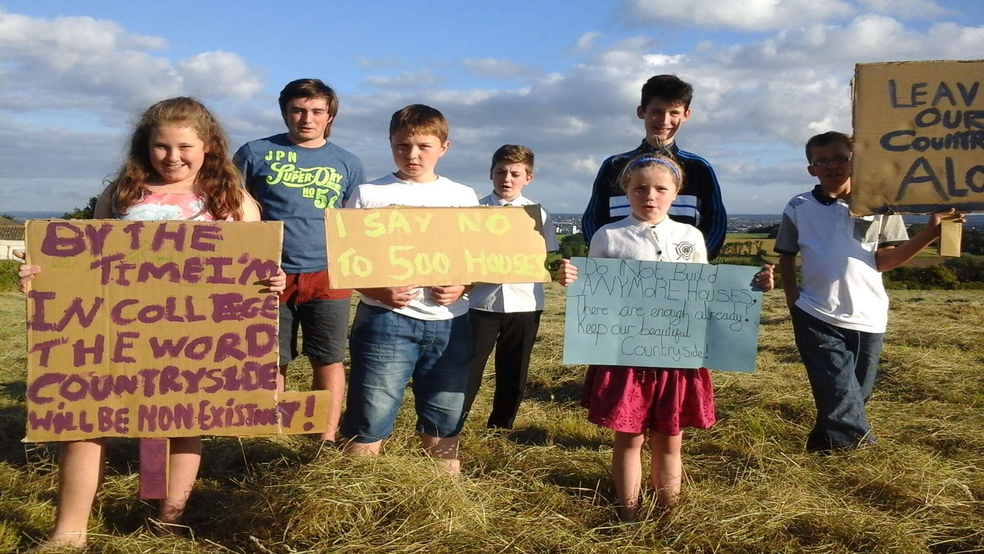 Daisy Gillespie (left) and friends are fighting plans for new homes in Hoo