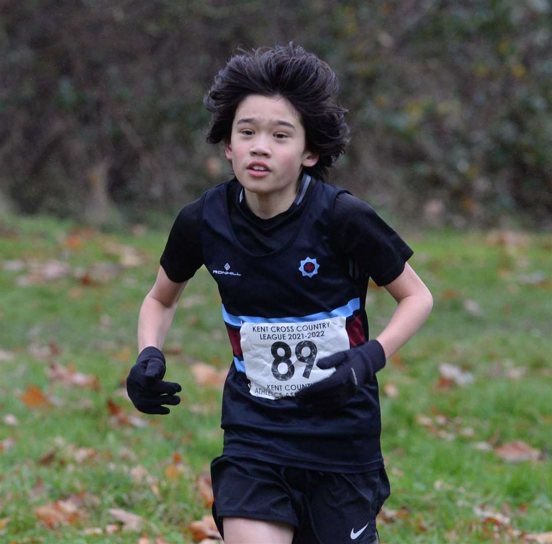 Joseph Scanes of Blackheath and Bromley Harriers came home second behind his clubmate in the under-13 boys' race. Picture: Chris Davey (53364433)