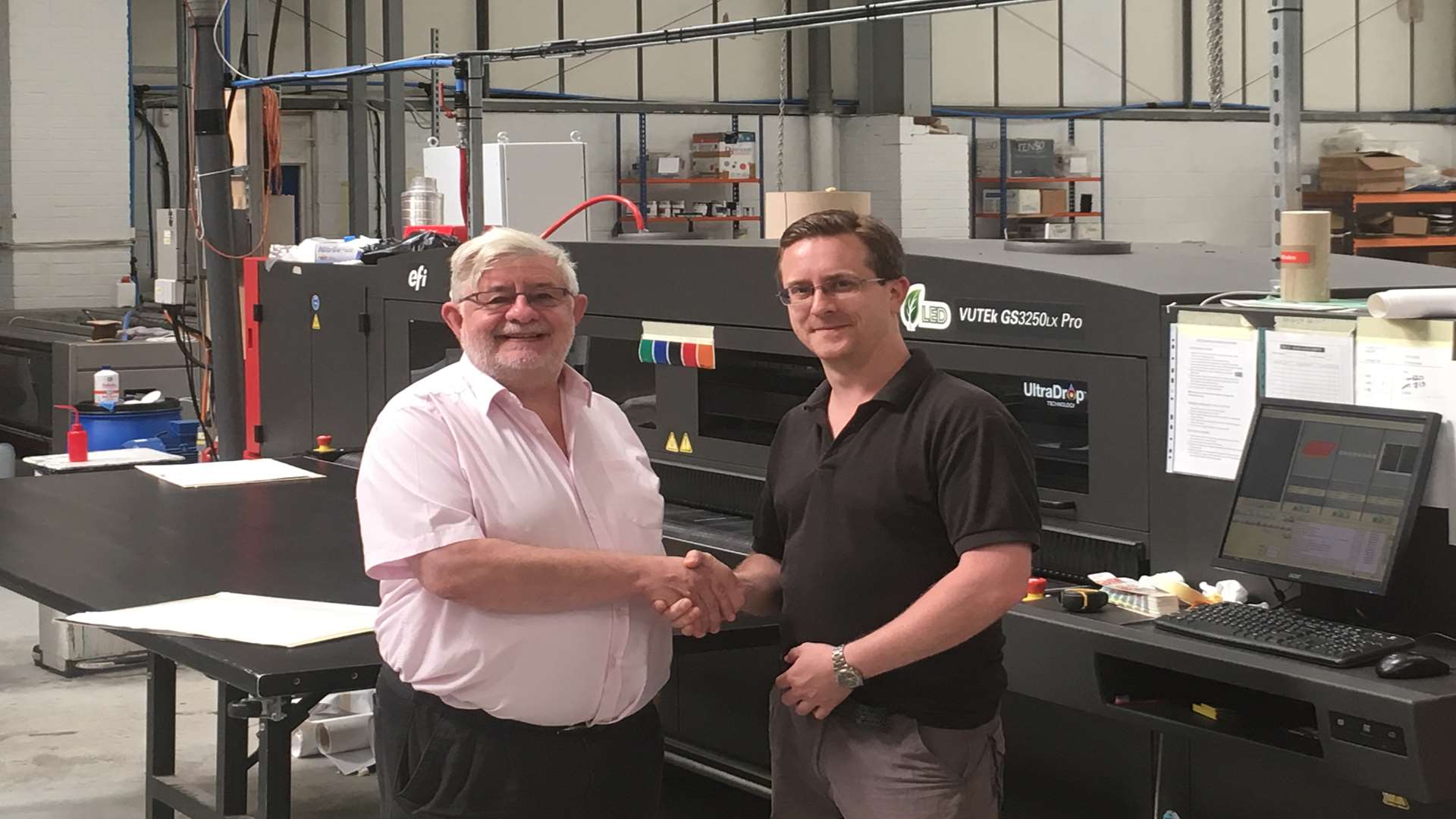 Matt, right, and Stephen Hood in the factory at printing firm ESP Technology in Aylesford
