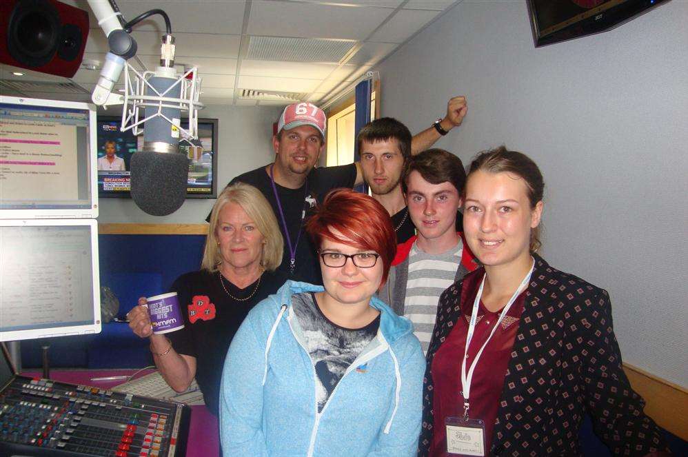 Sheppey FM trainees had a tour of the kmfm studio from breakfast presented Rob Wills