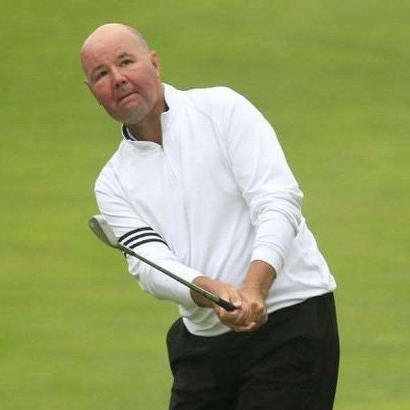 Winning golfer Mark Belsham, a former club professional at Prince's Golf Club