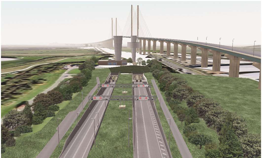 The Dartford Crossing after the changes. Artist's impression