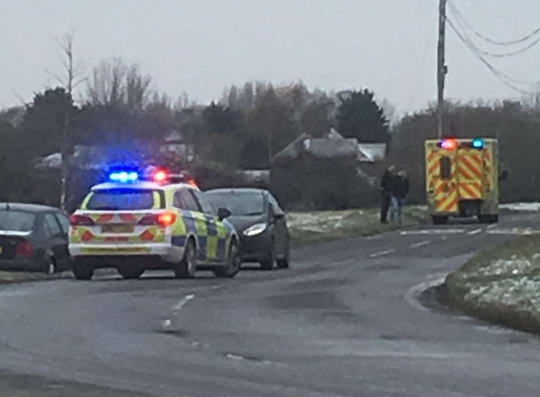 Emergency services at the scene of a crash in Allhallows
