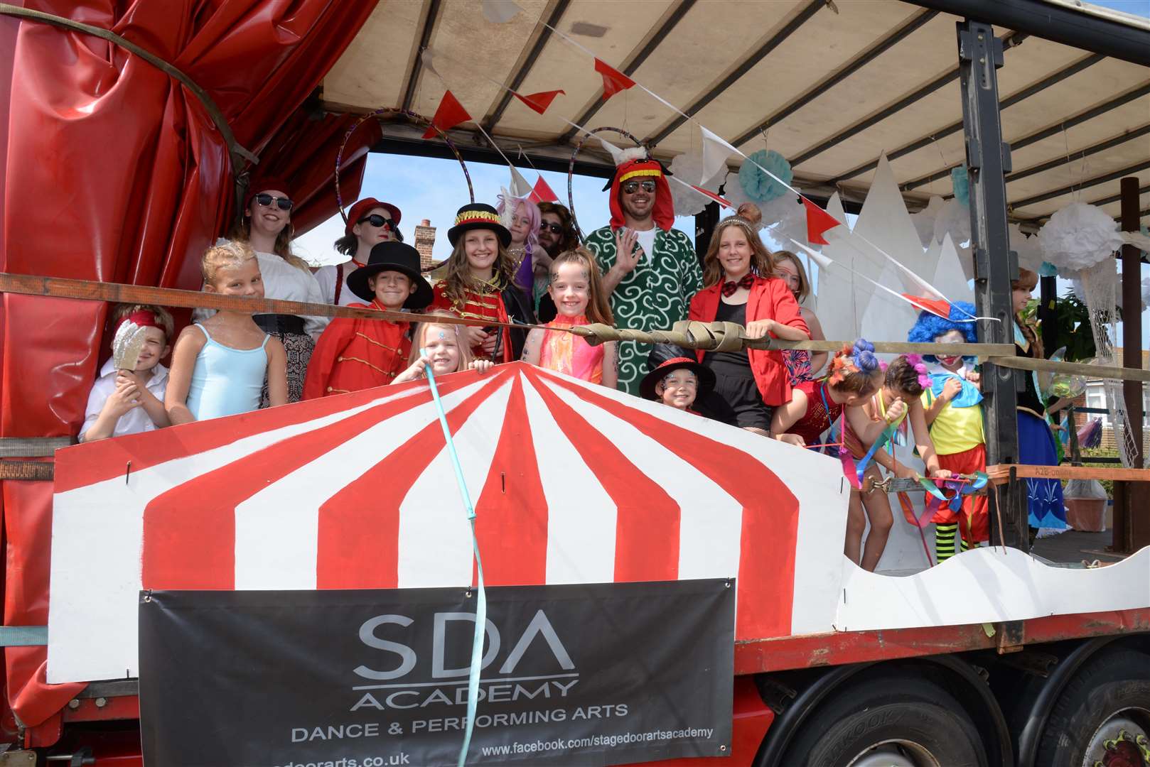 members of the SDA Academy on their float in the Ramsgate Carnival on Sunday. Picture: Chris Davey... (3195036)