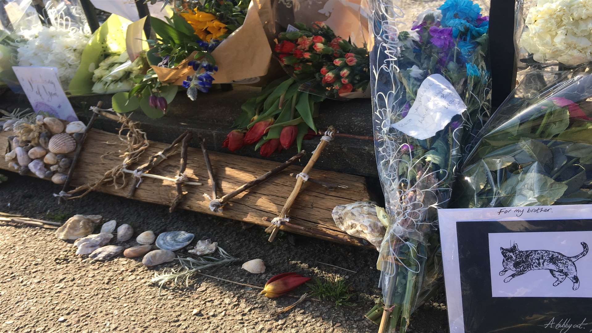 Tributes left at the scene of the crash