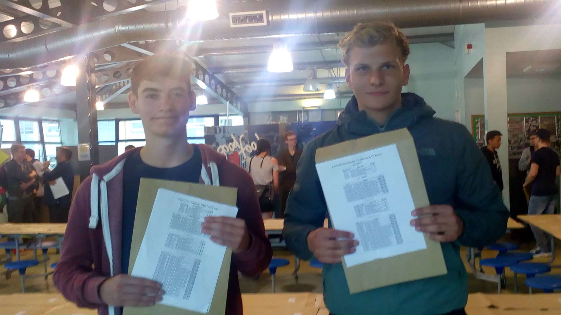L-R Luke Thorpe scored 4 As and 1 C, Arthur Leaver bagged an A* and 2 As