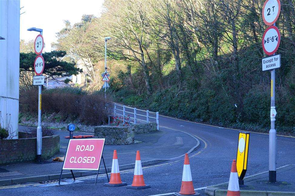 Remembrance Road has been closed following a landsip