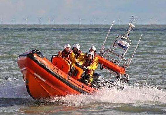 The RNLI was called to rescue a man in a dinghy. Stock image