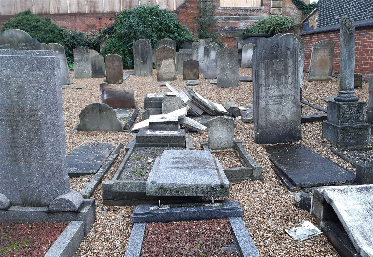 Headstones have been vandalised at a Jewish Cemetery in Chatham