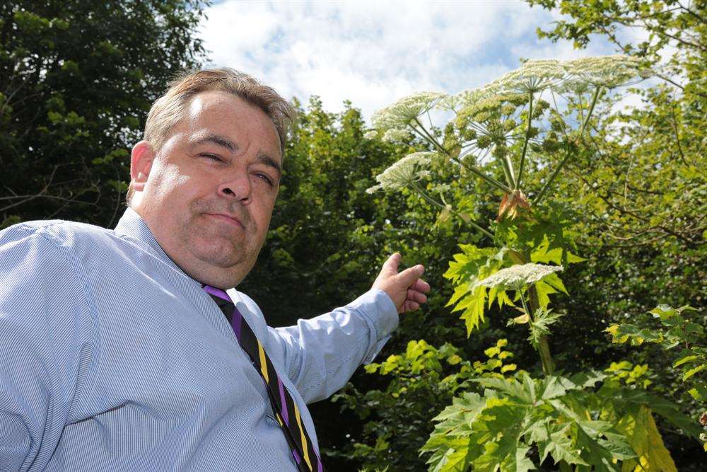 Cllr Garry Harrison is warning residents of the dangers of invasive Giant hogweed.