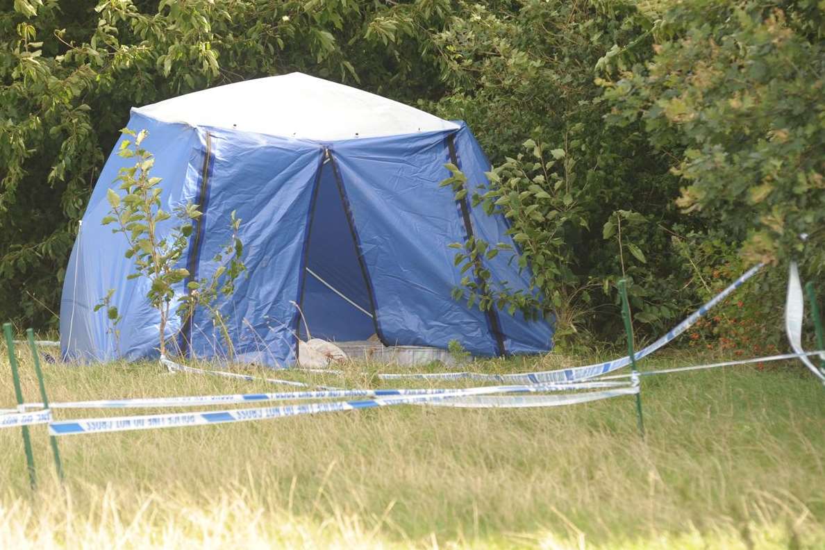 The tent where the injured man was living on the Great Lines. Picture: Steve Crispe