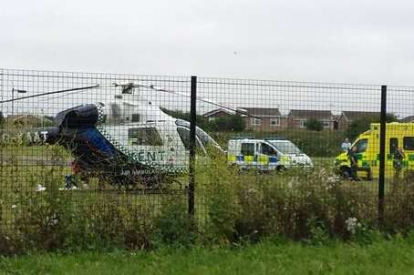 The air ambulance was called after the woman fell in Ramsgate
