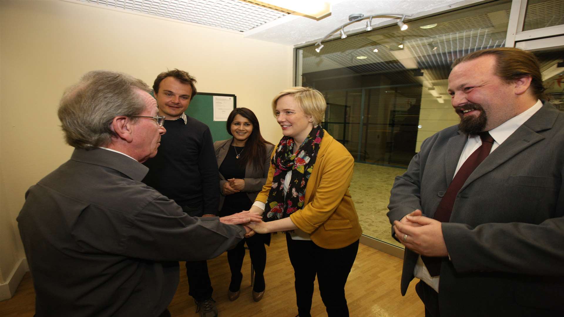 Stella Creasy meeting Gerry Collins (left) chair of Medway Credit Union. Picture: John Westhrop.