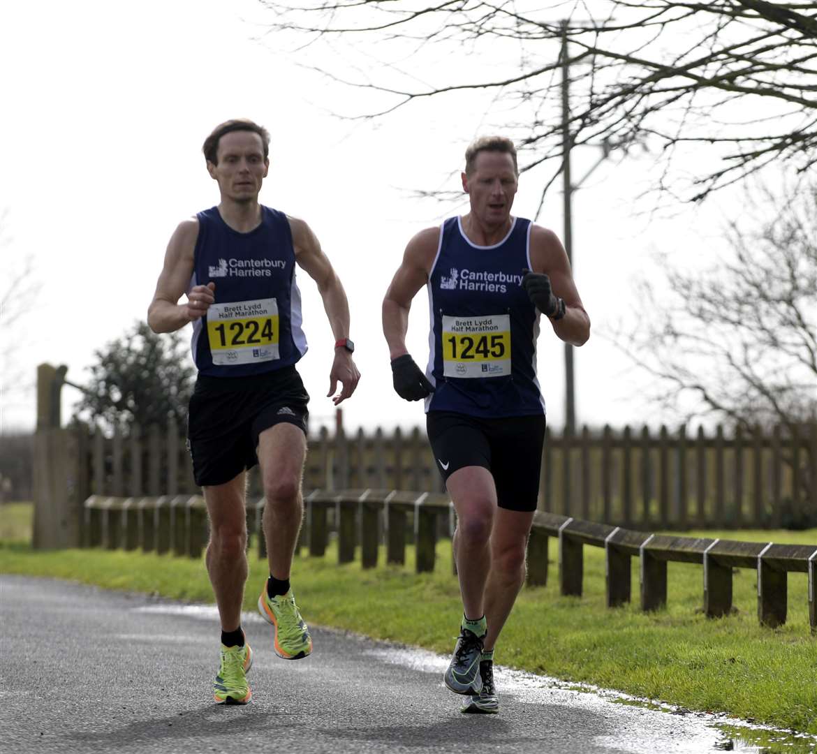 Roderick McLachlan, left, of Canterbury Harriers with, right, clubmate Paul Knight. Picture: Barry Goodwin (62961909)