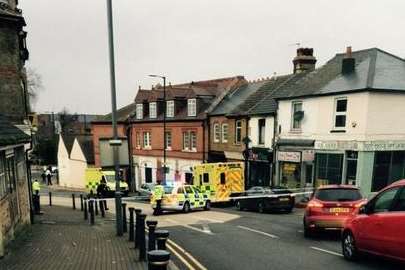 Emergency services at the scene. Pic by Ben Clements
