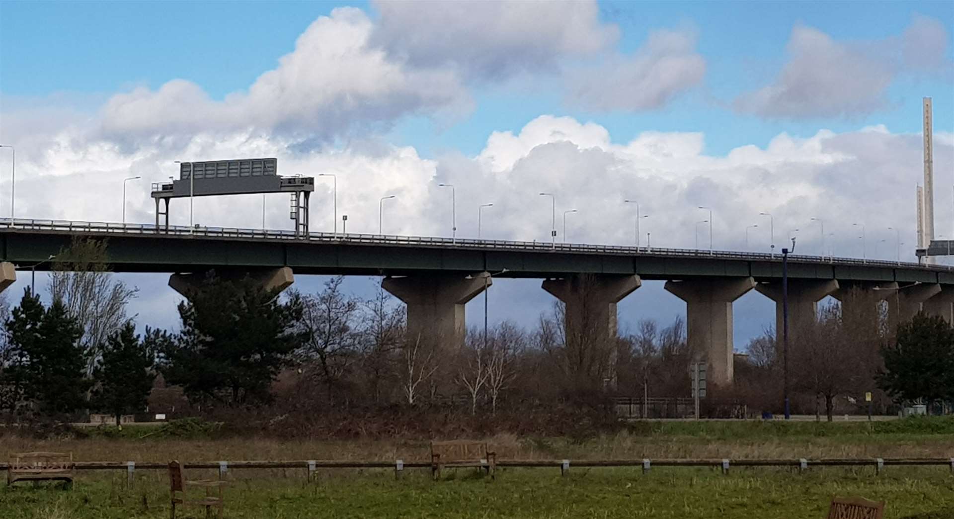 A rare sight, no traffic on the QEII bridge