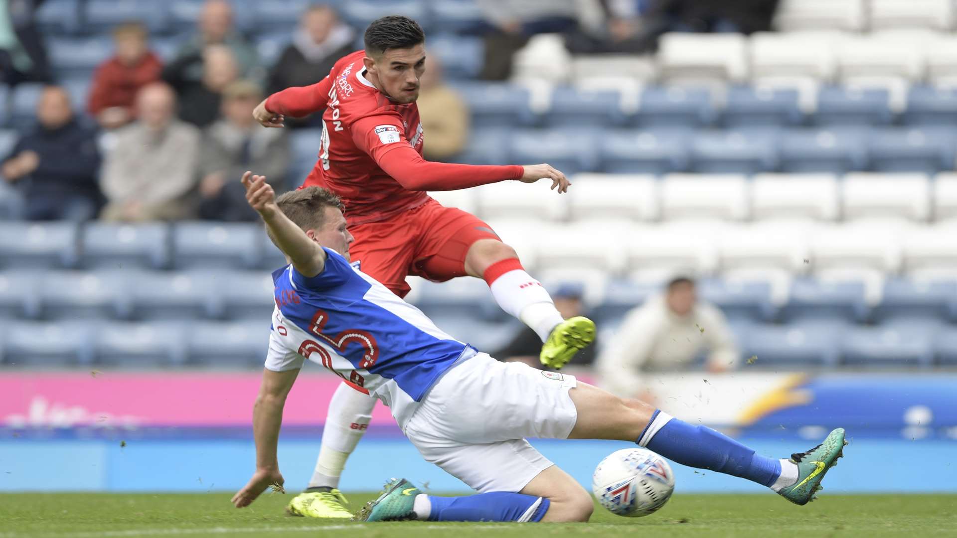 Conor Wilkinson goes for goal Picture: Barry Goodwin