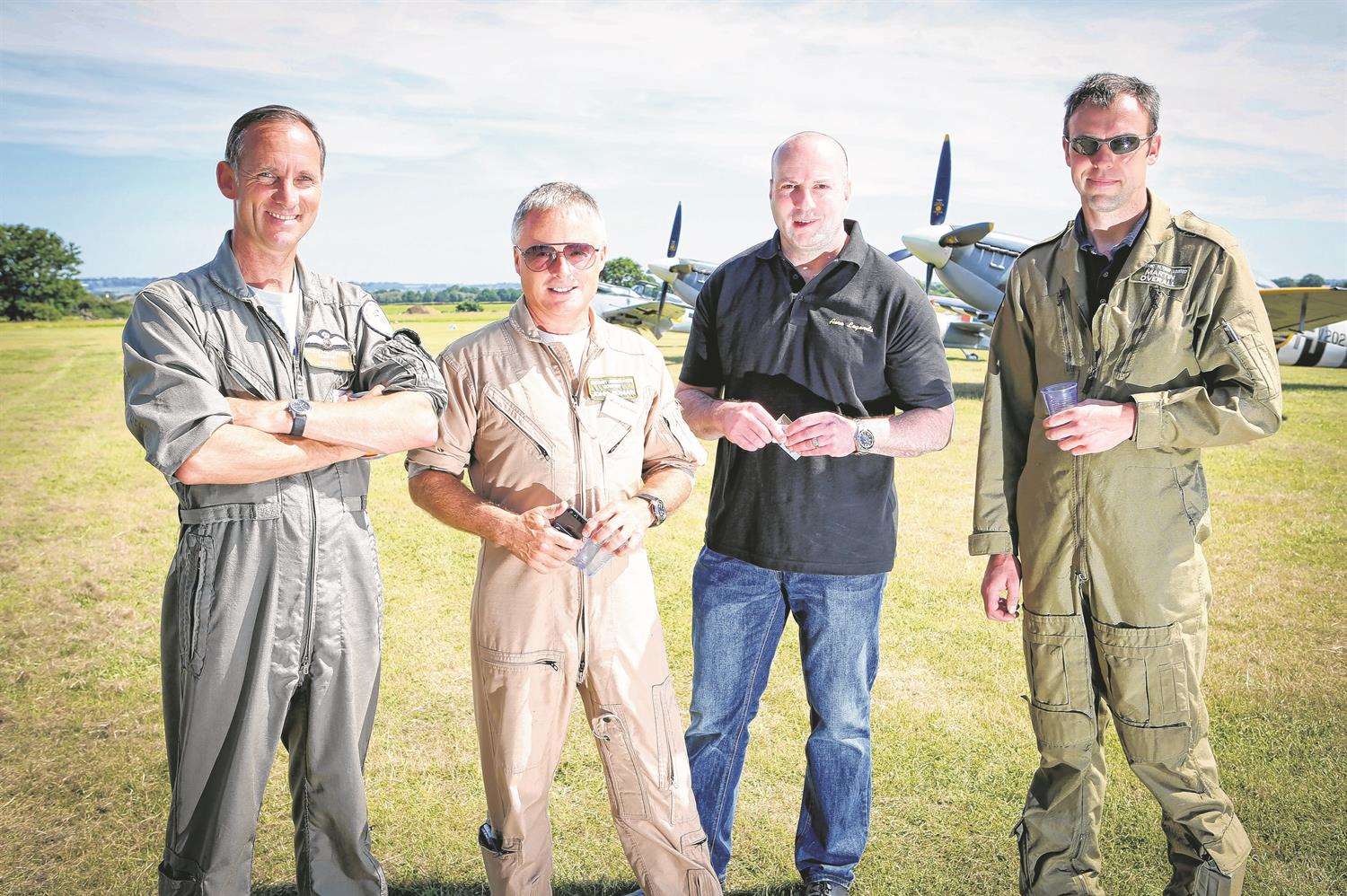 David 'Rats' Ratcliffe, John Romain, Aero-Legends owner Keith Perkins and Martin Overall.