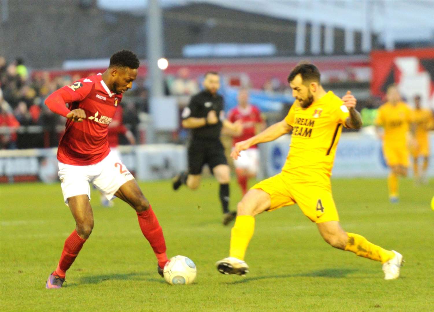Bagasan Graham on the ball during Ebbsfleet's win over Leyton Orient Picture: Simon Hildrew
