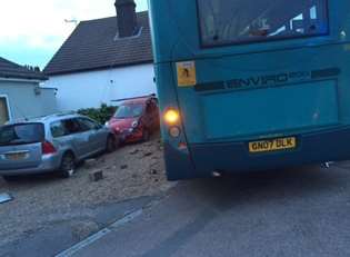 The aftermath of the smash in Gore Road, Dartford