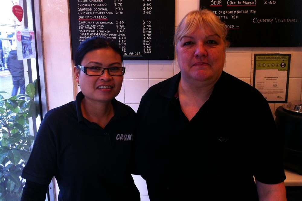 Jerlae Canillo and owner Debbie Hellier from Crumbs