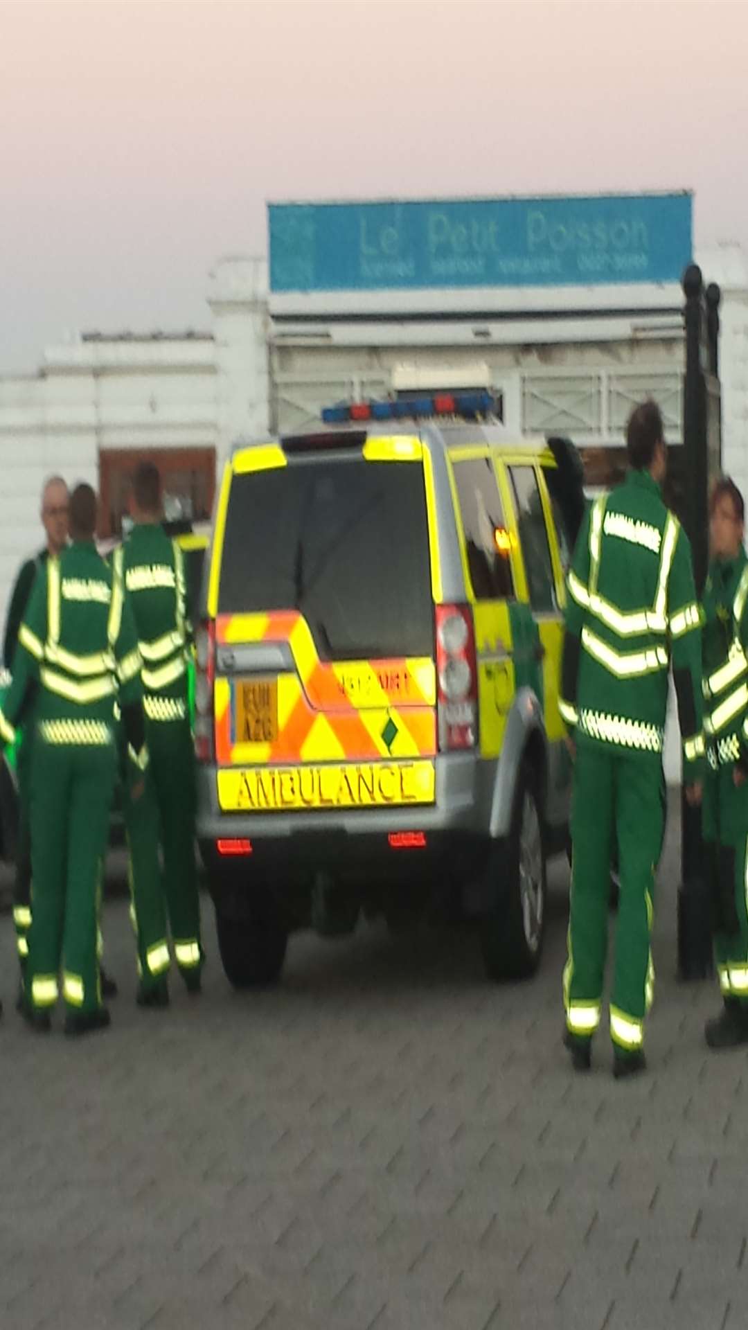 Real paramedics at the scene of an accident