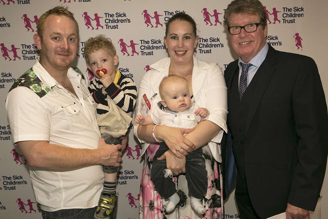The Rice family meet president of The Sick Children's Trust, actor Michael Crawford, at Rainbow House's 30th anniversary celebrations