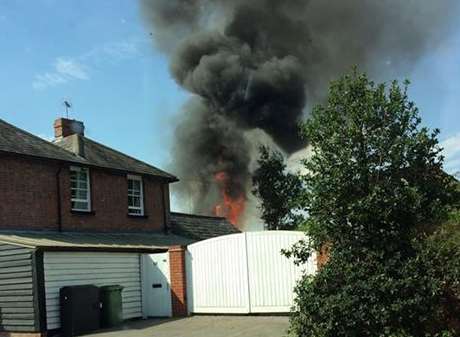 Two properties went up in flames after a blaze hit in Headcorn High Street. Picture: Helen Lewis