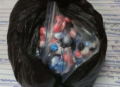The drugs were found under a shrub. Picture: Kent Police.