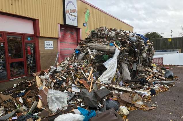 The rubbish has been dumped outside Mid-Kent Tools and Fixings. Picture: Steve Hills