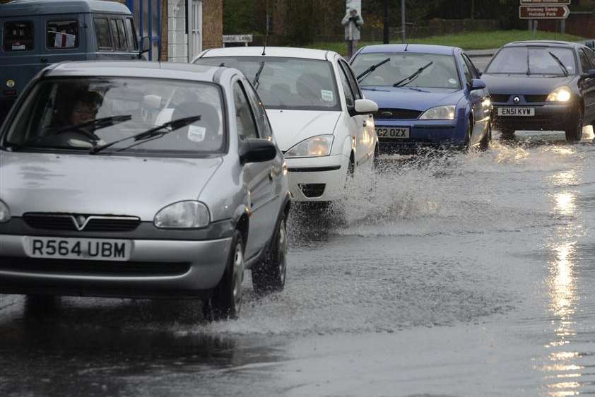 Cars caught in flooding. File picture
