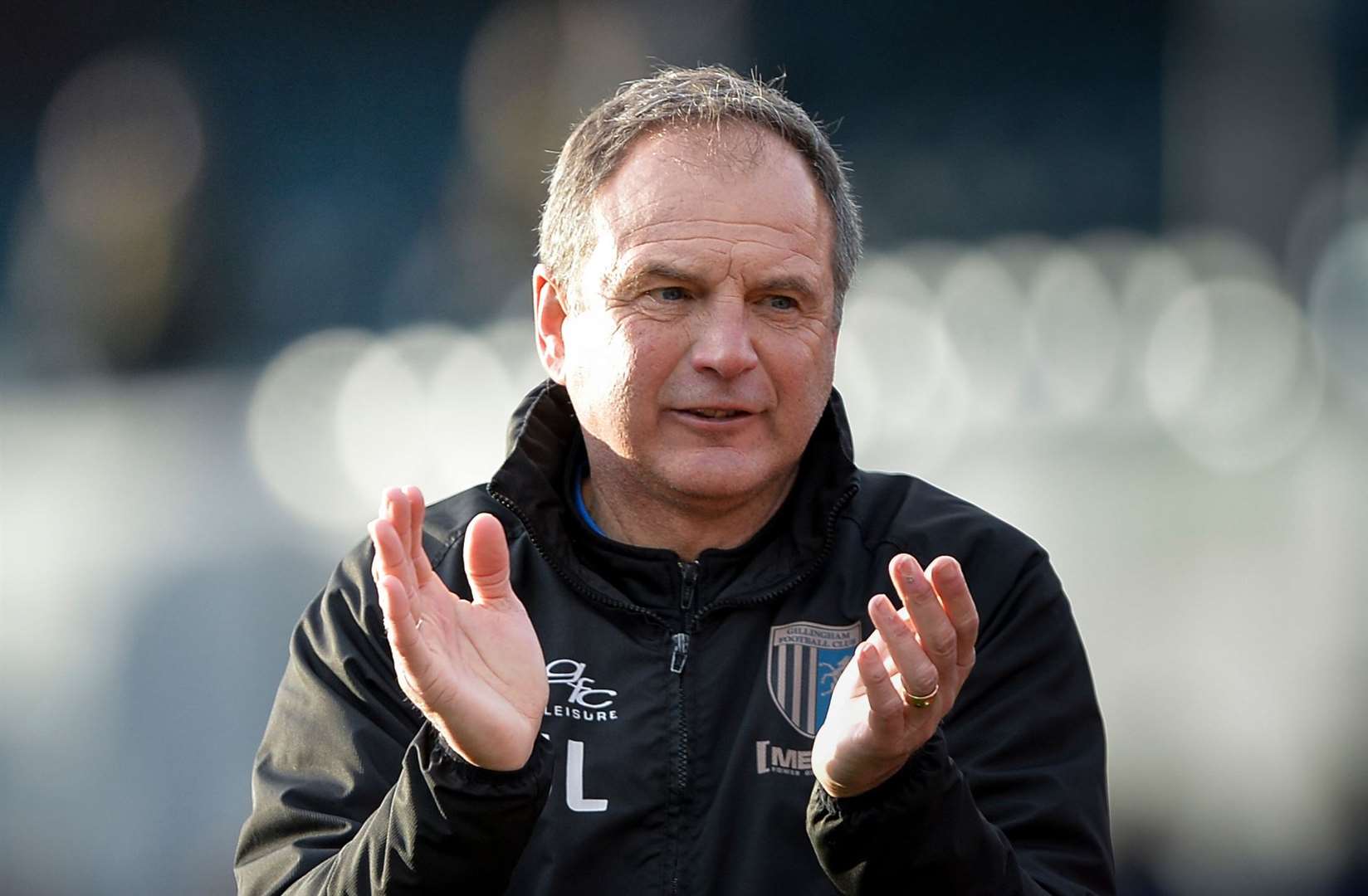 Gillingham's Manager Steve Lovell after a 3-1 victory against Portsmouth, 10th March 2018.. (9248051)