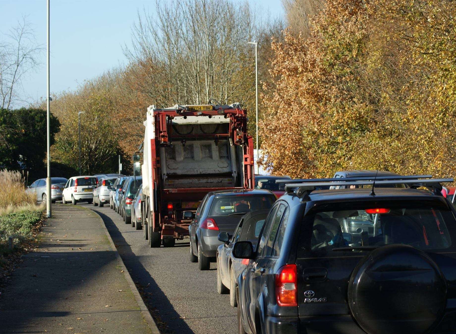 The site is known for traffic problems. An example from November 2016. Credit: Ian Sharp