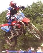 Joe taking part in a motocross competition