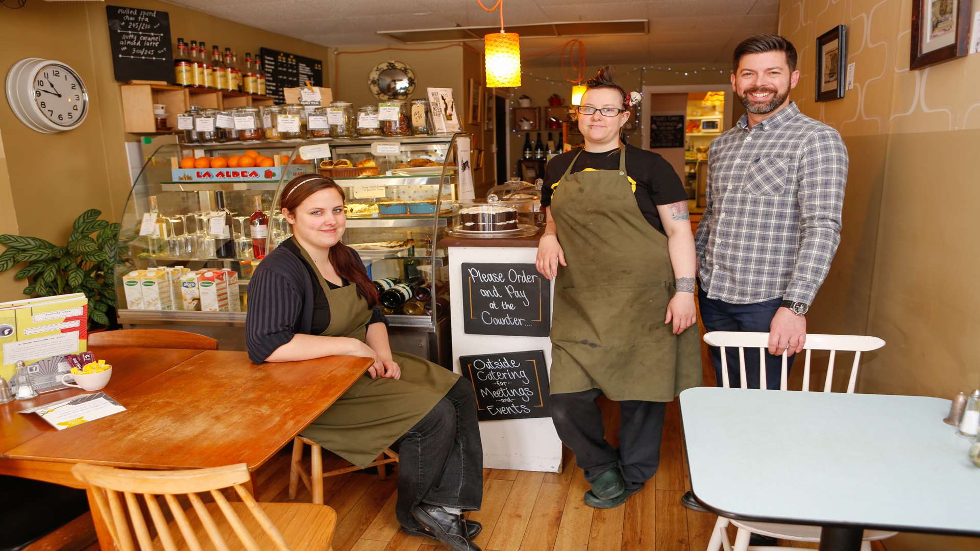 Nora Gyenesne Gangee, Steph Hinton and James Hooper from the Fortify Cafe