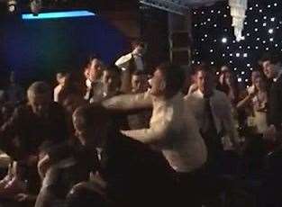 The brawl broke out at a white collar boxing event