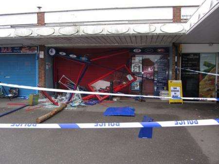 Ram raid on Martin's newsagents in Egremont Road, Breasted
