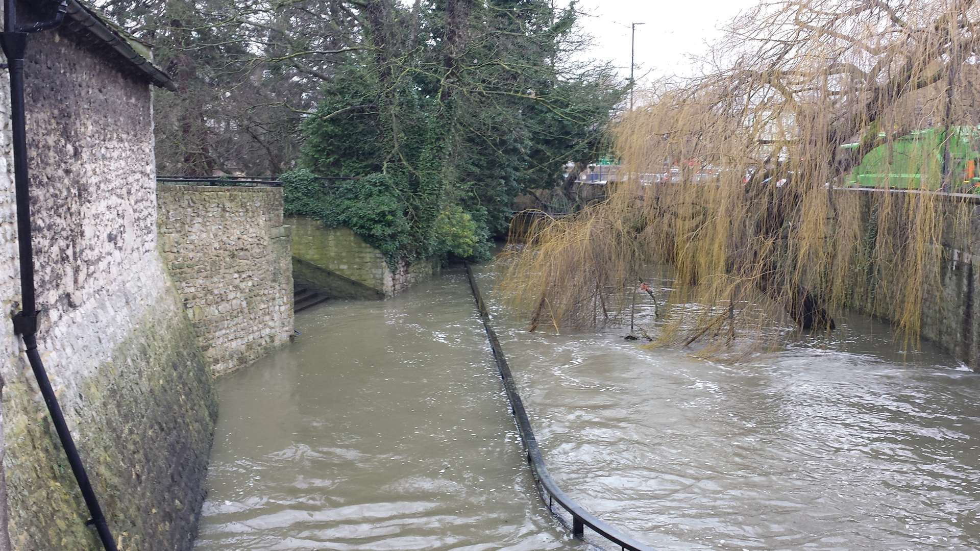 High river levels in Maidstone town centre