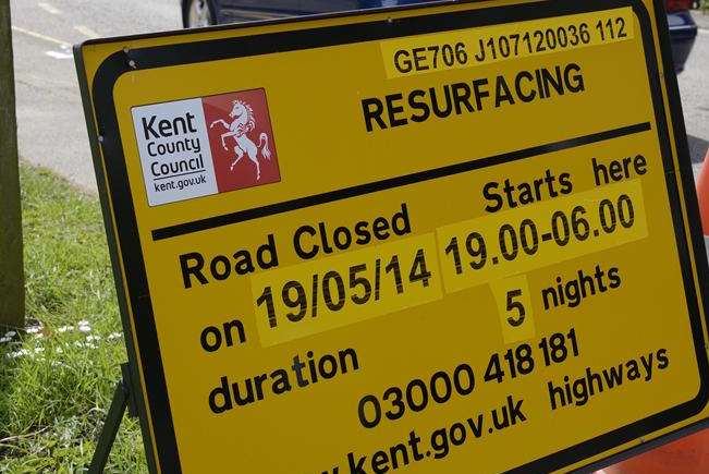 Warning signs have gone up about the closure of the A28 to traffic