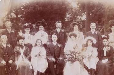 Albert Baker's wedding to Florence Eaton in 1908