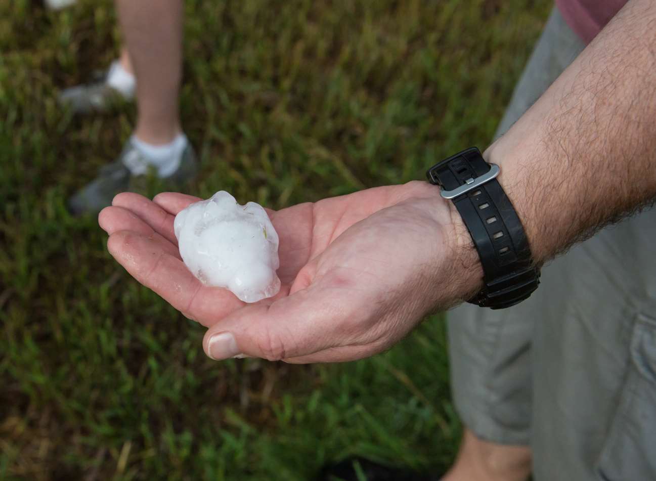 The tornadoes produced huge hail
