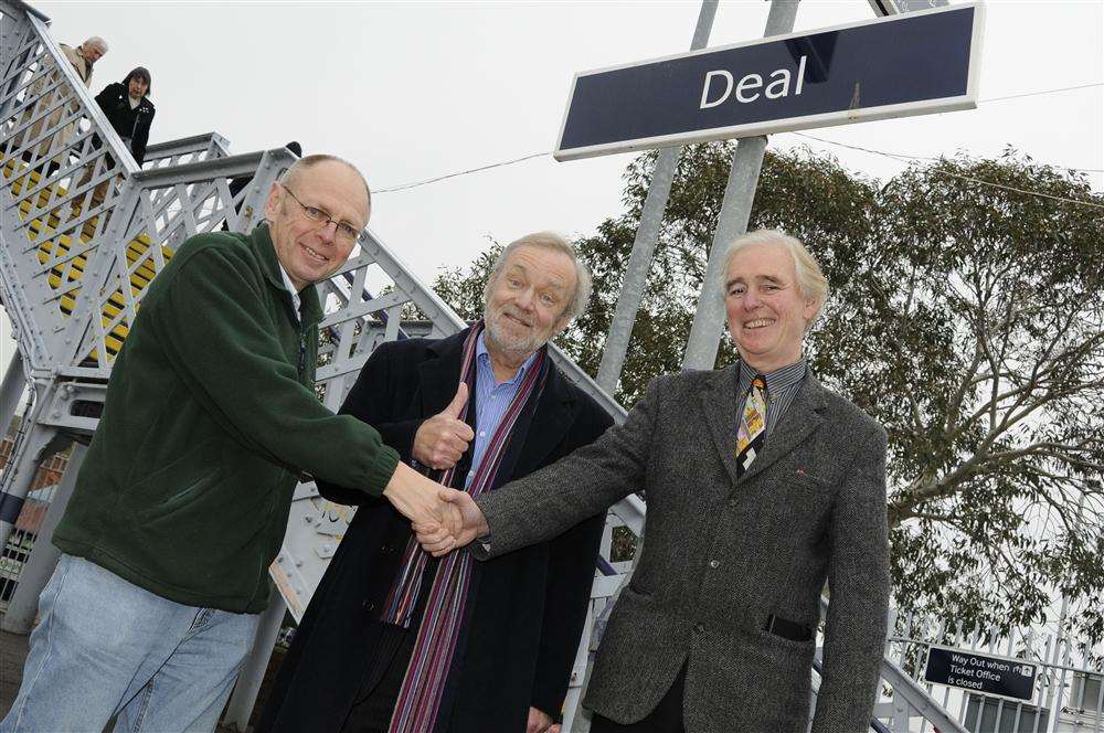 Trains4Deal campaigners, from left, Nick Stevens, Ian Kilberry and Tom Rowland